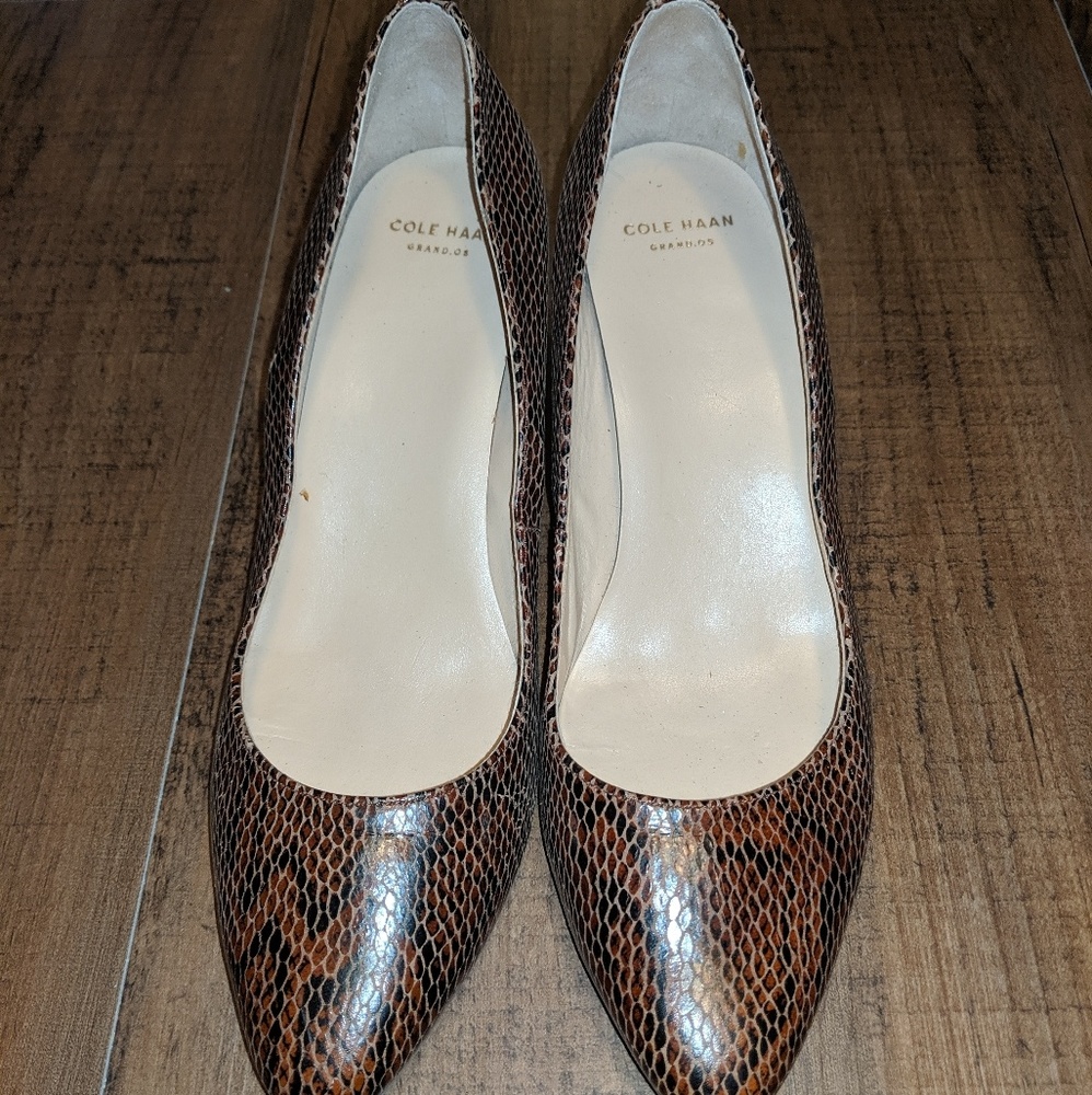 Snakeskin Design Cole Haan Wedge Heels